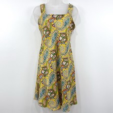 VTG Y2K Ralph Ralph Lauren Silk Dress Womens 8 Paisley Beach Flower Child Hippie
