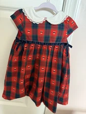 Janie and Jack Baby Bear Bradbury Red Tartan Dress Size 12-18M
