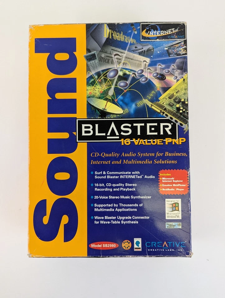 Sound Blaster 16 Value PNP SB2980 with CT2950 Card. Includes docs and drivers - Image 2 of 4