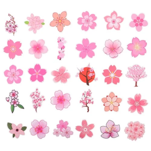 100 Pcs Stickers Flowers Cherry Blossom Tree Wall Decals Blossoms