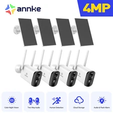 ANNKE 4MP Wireless Security Camera System Outdoor Color Night Solar Panel Audio