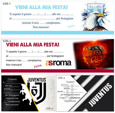 Inviti Compleanno Squadre Calcio In Cartoncino O Pdf Ebay