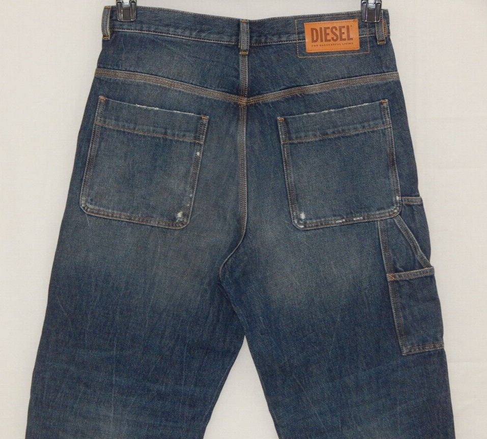 DIESEL D-FRANKY Regular Fit CARROT Men Cropped JEANS Dark Faded
