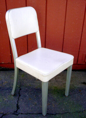 1950’s ヴィンテージ Good Form社製 オシャレ アルミチェア Vintage 1950s Mid Century GOODFORM Aluminum CHAIR White Vinyl SEAT