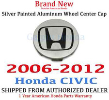 2006-2012 Honda Civic Genuine Oem Silver Painted Aluminum Wheel Center Cap