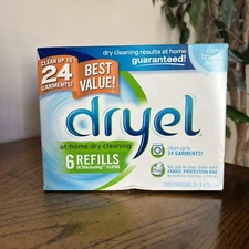 NEW-DRYEL At Home Dry Cleaning Cloths 6 Refills ULTRAcleaning Clean Breeze Scent