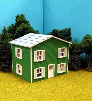 HO Scale Laser Cut Custom Oscar's Two Story House Building Kit