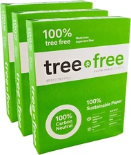 Tree Free Copy Paper, 20 LB, 8.5" x 11", 92 Bright 3 Reams-1500 Sheets