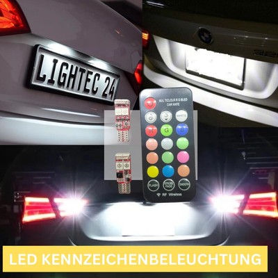 2x RGB LED license plate light 12vW5W T10 for Renault Grand Scénic IV (R9_)