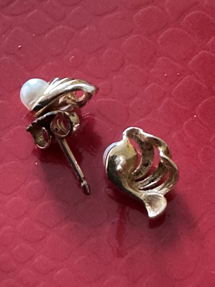 Pierre Lang - Ohrstecker - Ohrringe - vergoldet - Muschel mit Perle - Bild 3 von 4