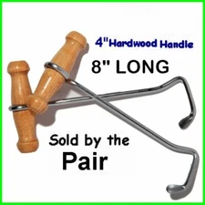 Strong Wooden Handle Boot Pulls - Durable Boot Hooks Cowboy Boots MADE in USA