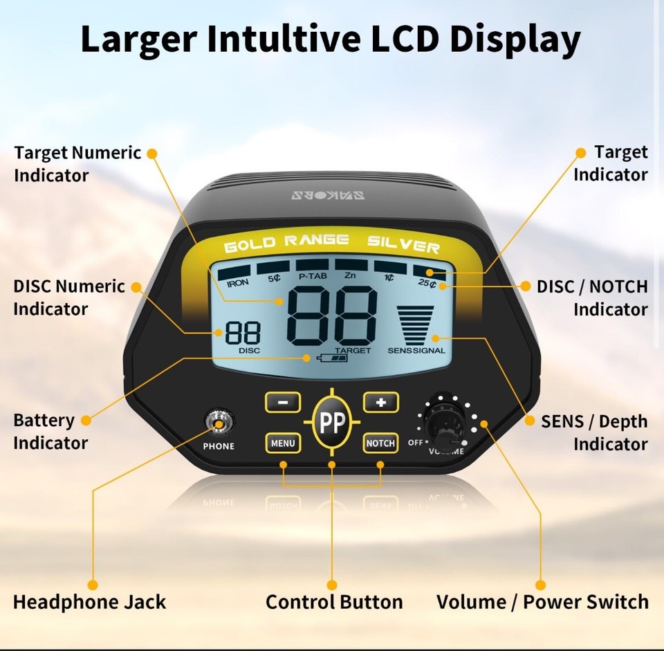 HIGH DETECTION Sakobs Gold Digger GC1032 Metal Detector Beach Gold