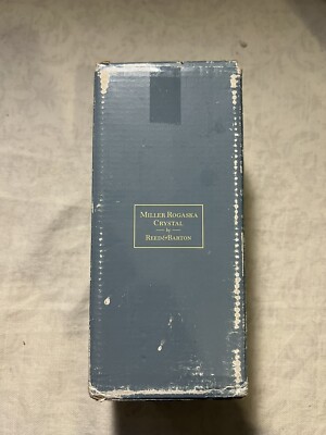 Miller Rogaska Crystal Bud Vase Deep Vertical Cuts Flared. NEW OPEN BOX