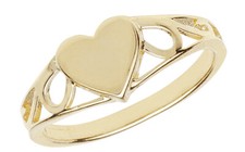 9k Yellow Gold Girls Heart Ring 205612U