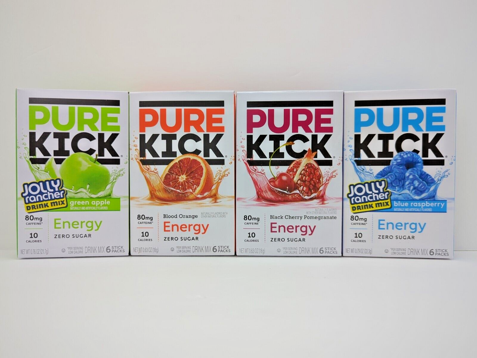 PURE KICK ENERGY DRINK MIX VARIETY 4 Packs 24 Drink Mix Sticks