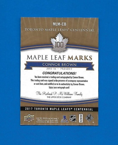 2017-18 TORONTO MAPLE LEAFS CENTENNIAL LEAF MARKS AUTOGRAPH & AKA CARD SEE LIST - Picture 18 of 91