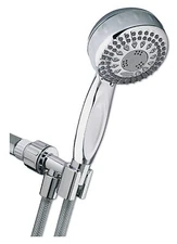 2 PAK Waterpik 1.8 GPM Chrome 5 Setting Handheld Shower Head. It has a fashio...
