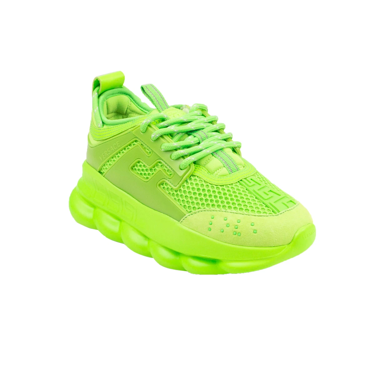NIB VERSACE Green Chain Reaction Lace Up Sneakers Size 35 1995
