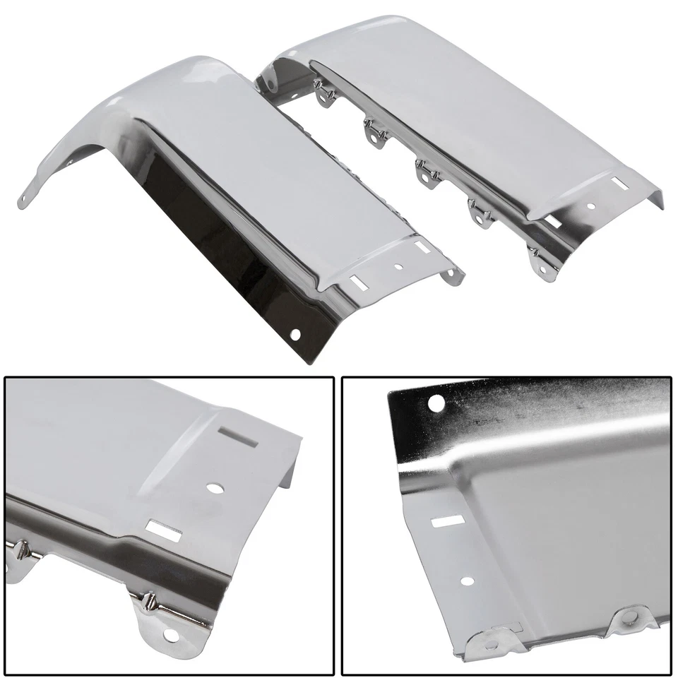 Rear Bumper End Caps Set For 2007-2013 Chevy silverado & GMC Sierra Rear Chrome - Image 2 of 4