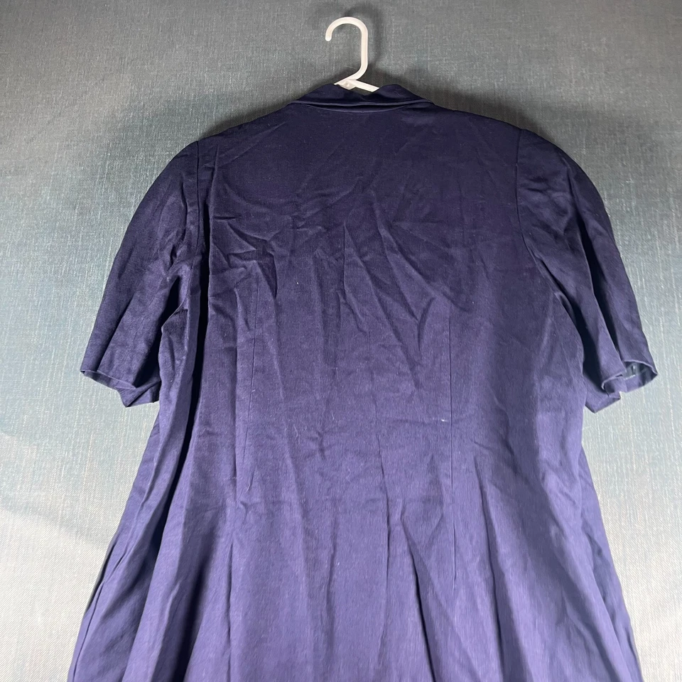 Gabardina Saks Fifth Avenue para mujer talla 22 azul manga corta doble pecho Foto 4 de 4