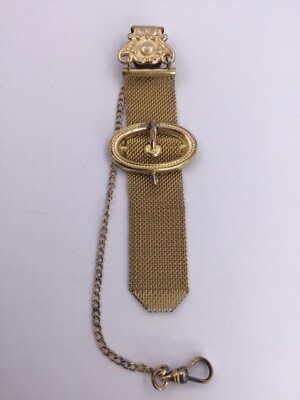 VICTORIAN MESH WATCH FOB GOLD FILLED CHAIN WITH