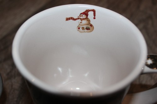 PAIR! Adorable Snowman Winter Coffee Cocoa Hot Tea Mugs! 12 Oz. Stoneware VGUC - Picture 4 of 10