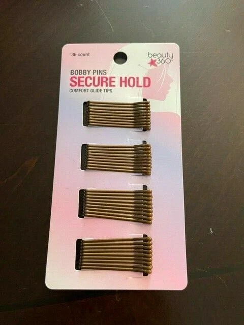 Lot of 25 Beauty 360 Bobby Pins Secure Hold 36 each Brown 900 pins Free Shipping - Image 2 of 3