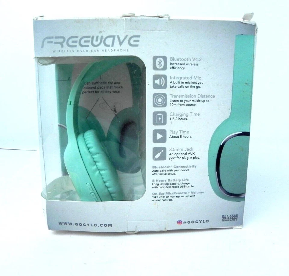 Freewave Wireless Over Ear Headphone Green Bluetooth V4.2 - Image 2 of 4