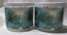 Bath Body Works 3-wick Scented Candle Lot Set of 2 BLUE SKY BREEZE