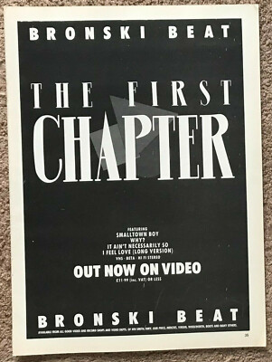BRONSKI BEAT - THE FIRST CHAPTER 1985 Full page UK magazine ad