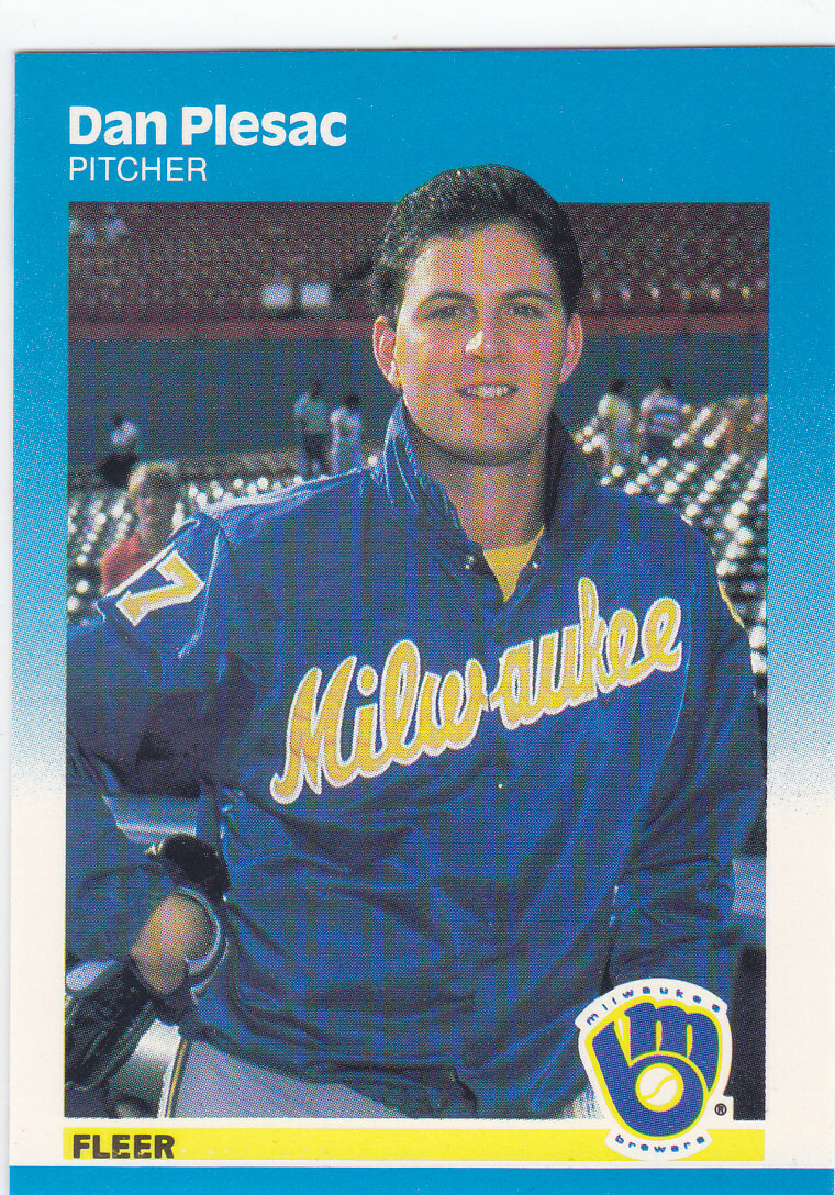 Dan Plesac 1987 Fleer Glossy Rookie #354 Milwaukee Brewers RC