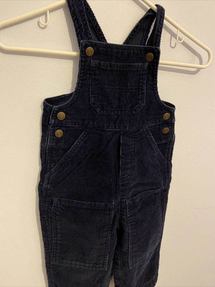 Mono de pana vintage Talbots niños azul marino 18M Foto 2 de 4