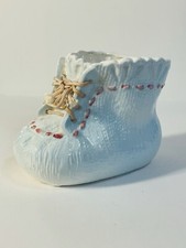 Vintage Inarco Japan Blue Baby Shoe Nursey Ceramic Planter