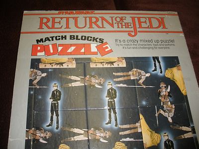 Vintage 1983 Star Wars Return Of The Jedi Match Blocks Puzzle