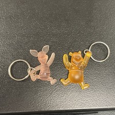 VTG Disney Winnie the Pooh Piglet Translucent Keychain Best Friend Set Unused