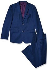 Isaac Mizrahi 2pc Slim Cut Wool Blend Suit Suit Big Boys 10 Cobalt Blue