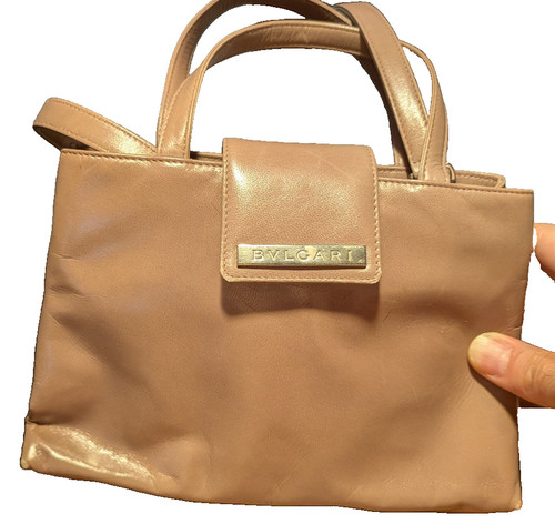 Vintage Bvlgari Leather Top Handle Bag w/ Shoulder Strap