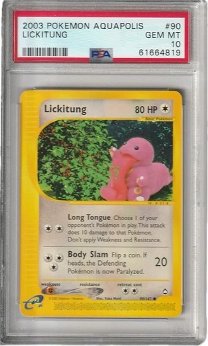 GRADED PSA 10 2003 Pokemon Aquapolis Lickitung #90 LOW POP!
