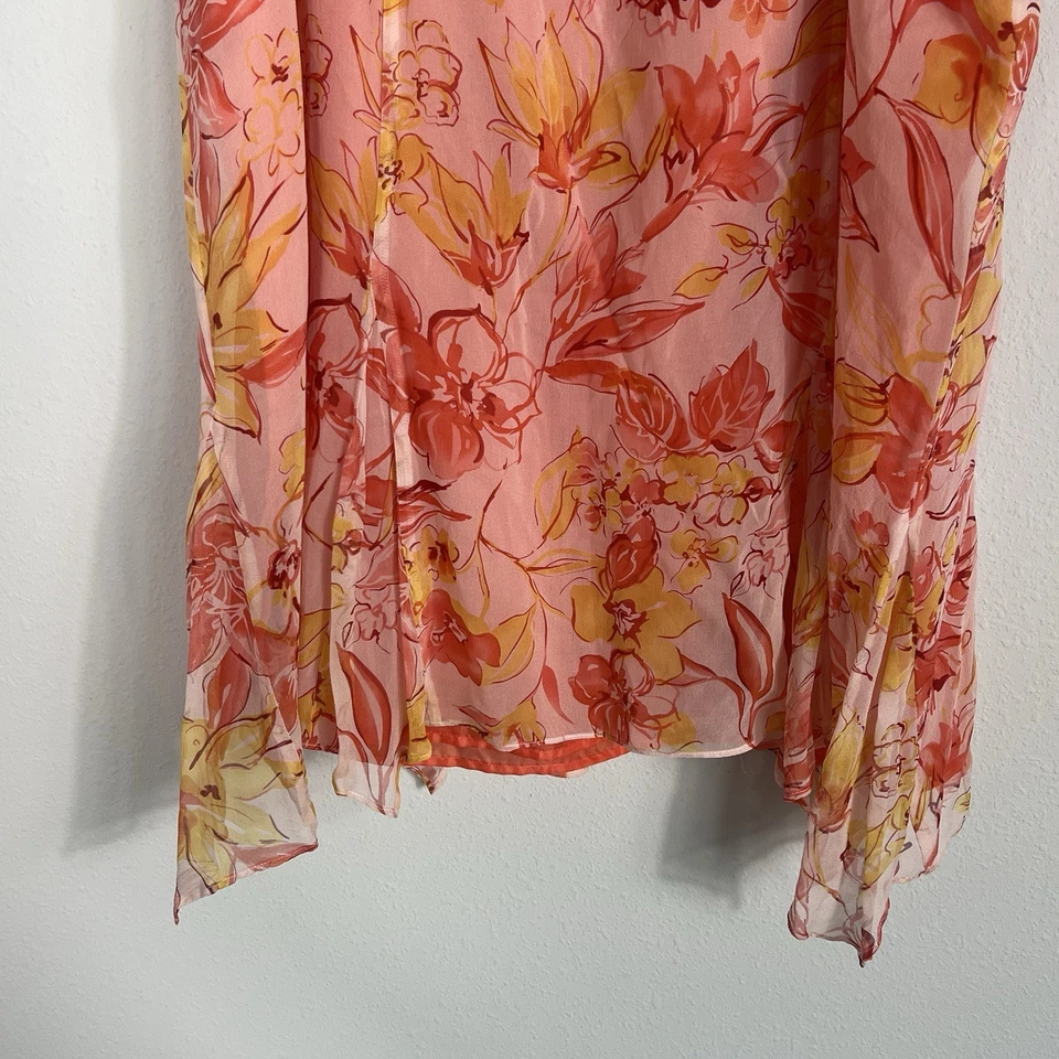 Vintage Y2K Midi 100% Silk Skirt Size 22W Fairy Boho Ethereal Floral Whimsical - Image 2 of 4