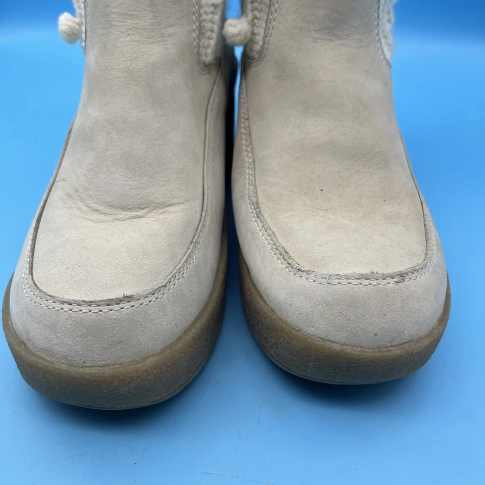 Botas de gamuza Juicy Couture tejidas con cable crema talla 8 tacón de cuña Foto 3 de 4