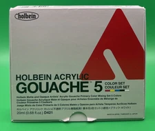 Holbein Artist Acrylic Gouache Primary 5 Tubes Mixing Colors Set