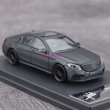 King 1:64 Matte Black AMG S65 W222 Luxury Sports Model Diecast Metal Car 