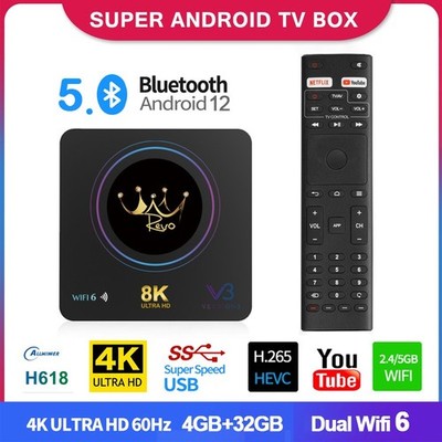 Revo V3 Receiver Arabic  English Africa 8K UHD GOOGLE TV Android Box