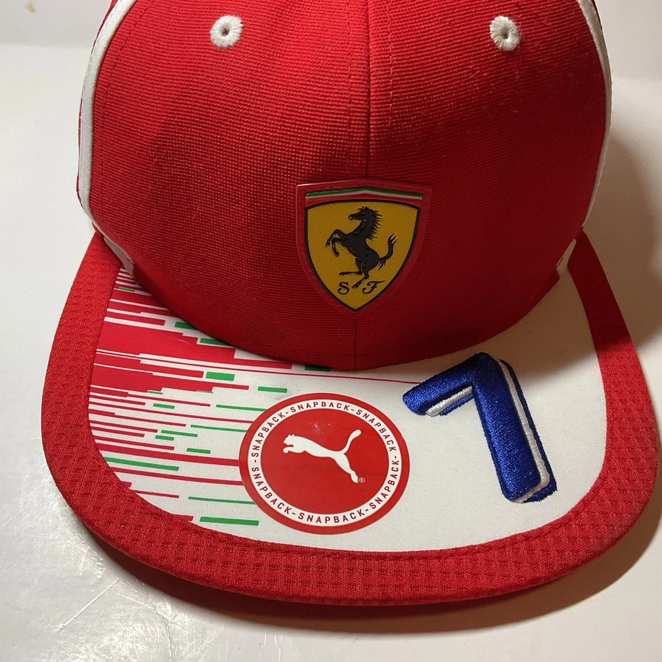 NUEVO KIMI RAIKKONEN SCUDERIA FERRARI RACING FORMULA 1-F1 GORRA PUMA ROJA ALA PLANA. Foto 3 de 4