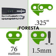 Pack Guide + Chaîne tronçonneuse 76entraineurs 50cm de coupe 0.325 0.058