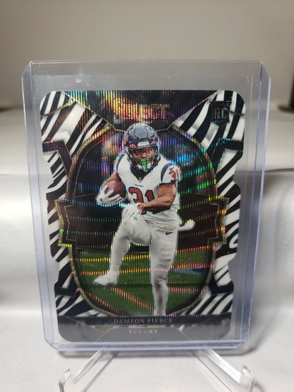 2022-23 PANINI SELECT ROOKIE ZEBRA PRIZM D/C DAMEON PIERCE NO. 47 *TEXANS*