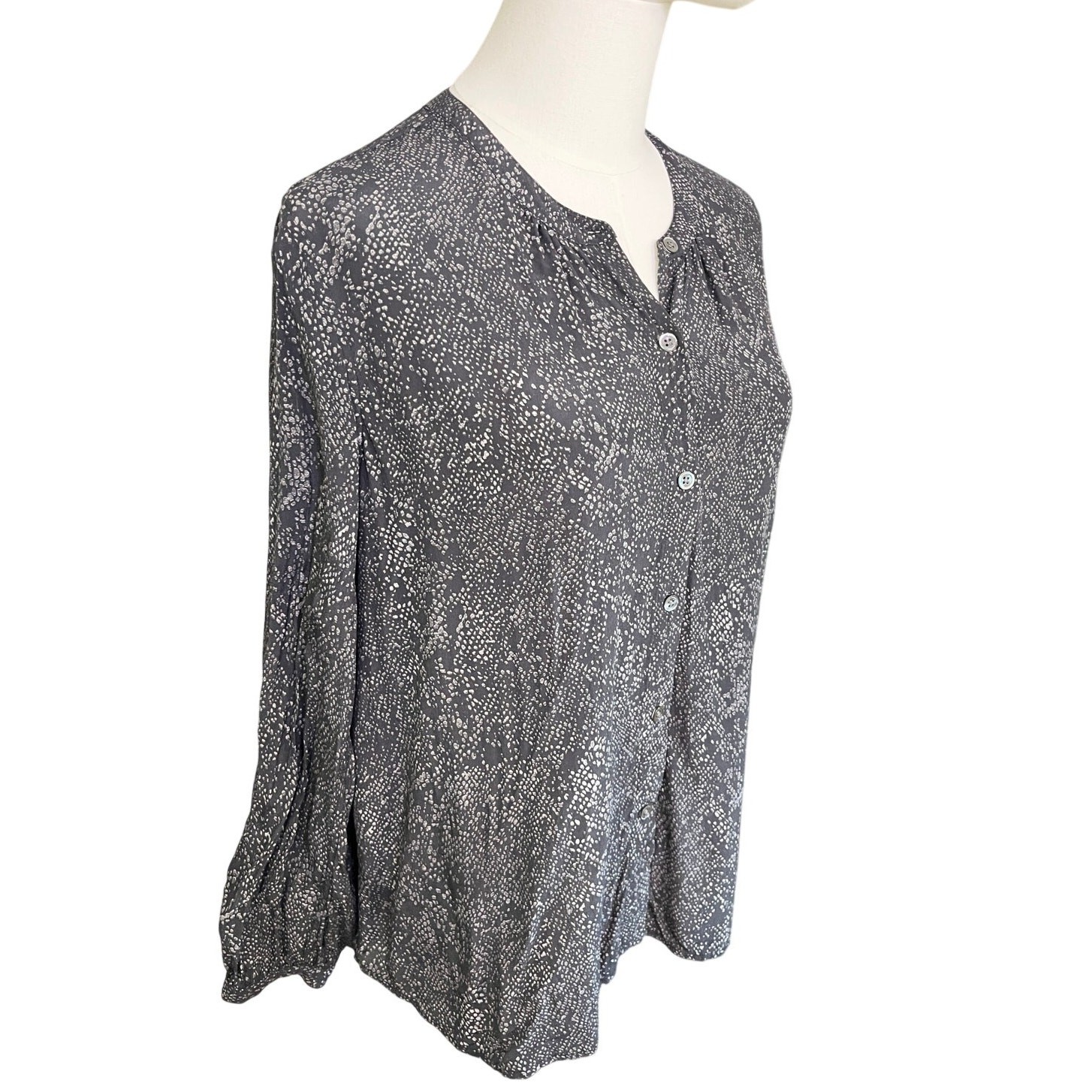 Rails Eloise Slate Python Print Blouse Button Fro… - image 8