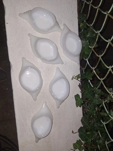 6 Vintage Glasbake Milk Glass Deviled Crab Dish Imperial Baking Dish 6x3x1 S