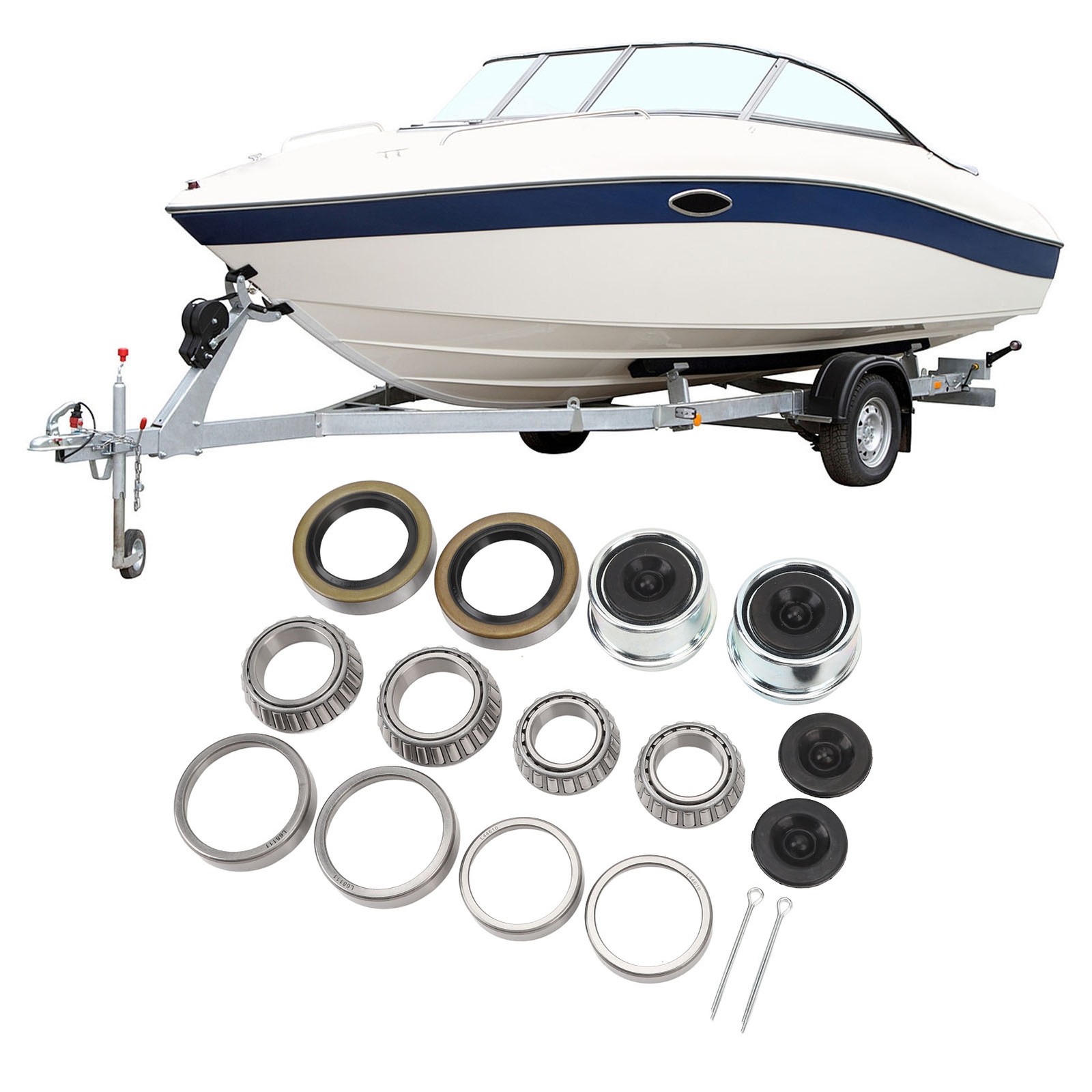 2 Set L68149 L44649 Trailer Axle Wheel Hub Bearings Kit For 1‑1/16in-1‑3/8in