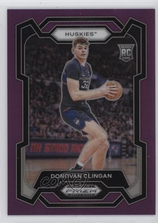 2024-25 Panini Prizm Draft Picks Purple 5/75 Donovan Clingan #95 Rookie RC 5i3